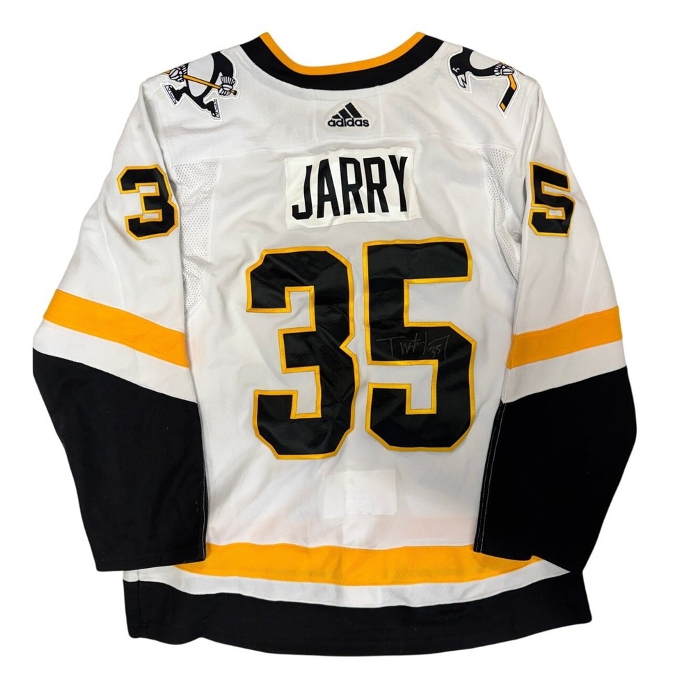 Adidas Autographed Tristan Jarry 35 Pittsburgh Penguins Jersey Size 54 NHL White